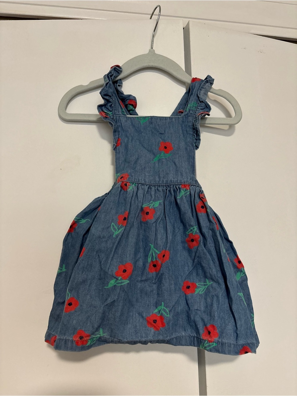 Carters 6 month baby girl chambray Floral Denim Sundress for Girls overall
